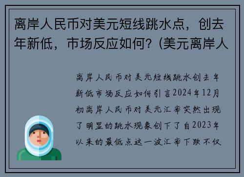 离岸人民币对美元短线跳水点，创去年新低，市场反应如何？(美元离岸人民币大跌意味着什么)